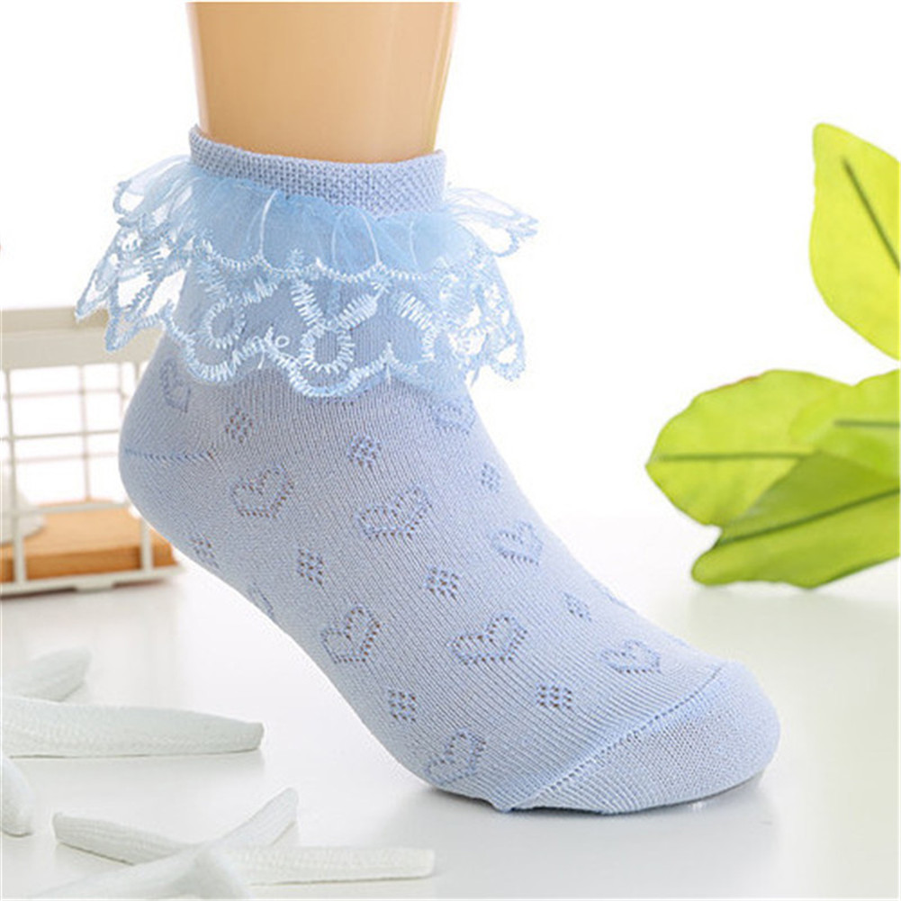 Accessories 2-8 year old Nice Kid Toddlers Girls lovely Lace Short Socks One Pair Layered Dance Socks: B / 4-6T