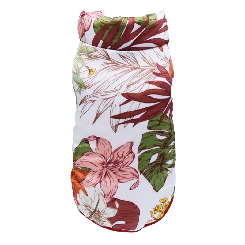Ropa de invierno para perros, ropa de abrigo, Tops, plantas, flores chinas, estampado, ropa, suéter acolchado de algodón para perros, Parkas: Blanco / XL