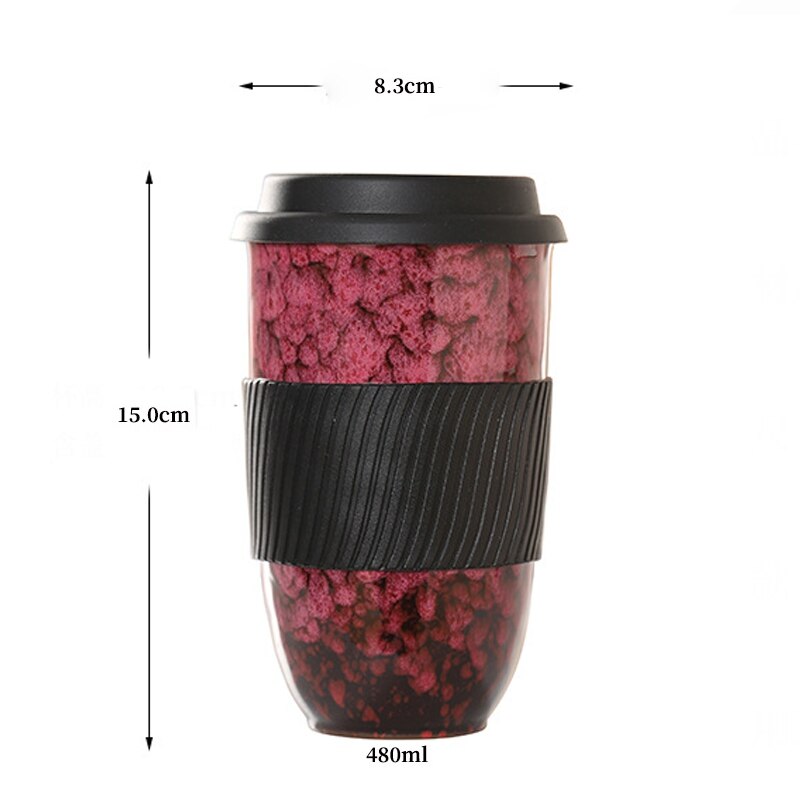 Large Ceramic Kiln Change Mug Cup With Lid Portable Couple Pottery Coffee Cups Water Mug Porcelain Milk Tea Mugs