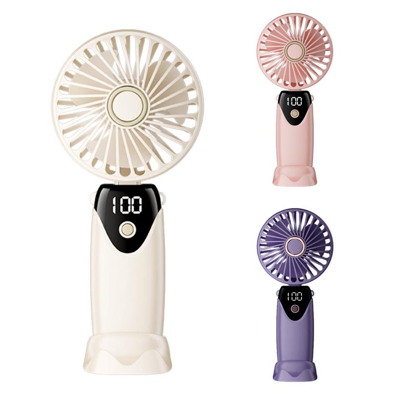 Folding USB Fan USB Charging Mini Cooling Fan Handheld Fast Cooling Outdoor Fan Foldable Cooler with LED Display for Camping Car