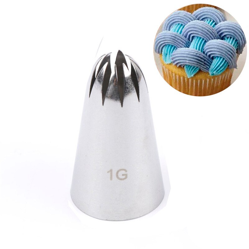 1G Grote Tand Vorm Metalen Cake Decoratie Gesloten Ster Tips Rvs Icing Piping Nozzles Cupcake Gebak Gereedschap