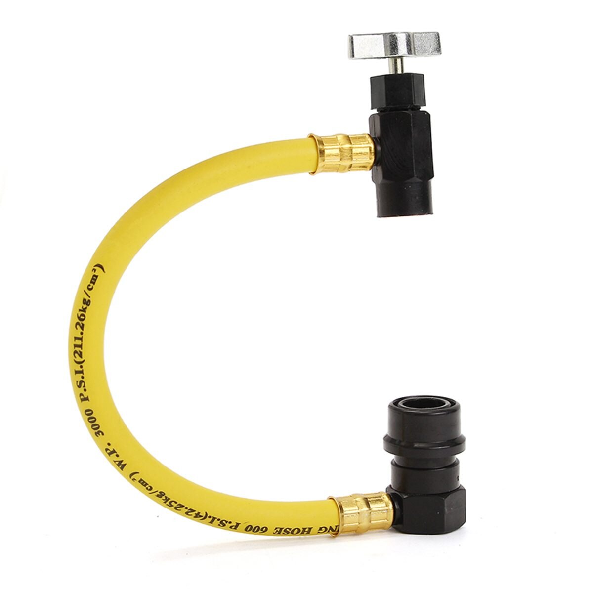 R134A tuyau de Recharge de climatisation | AC 10-1/2 "R134A tuyau de Recharge de climatisation automatique, réfrigérant peut taper 600 PSI tuyau en plastique métal jaune