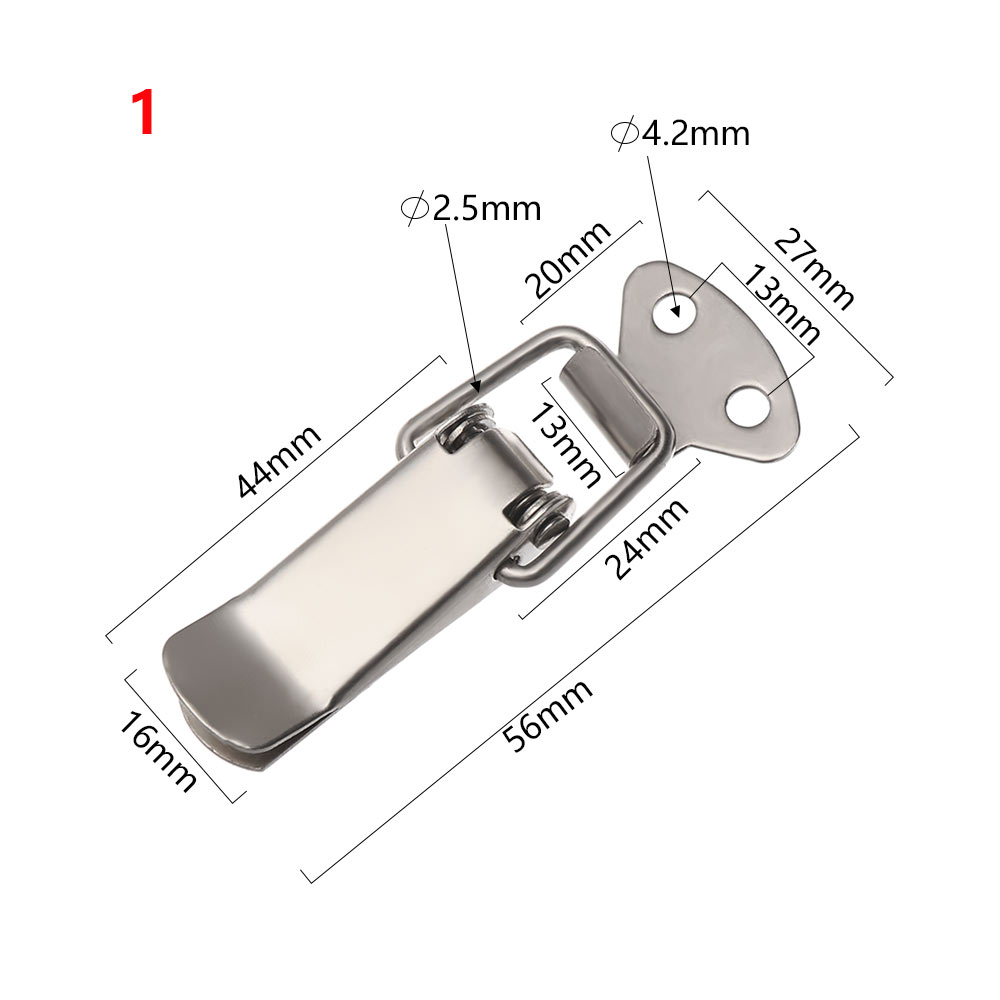 1PC Hardware Cabinet Boxes Spring Loaded Latch Catch Toggle Hasp Stainless Steel Hasp For Sliding Door Simple Window Box Buckle: Brown