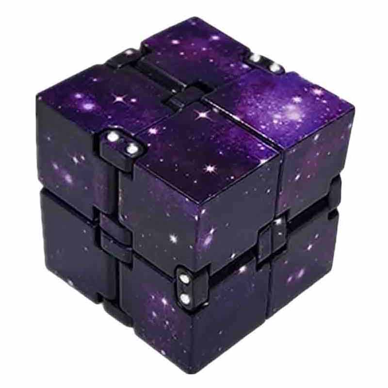 Creatieve Kantoor Infinity Cube Magic Cube Met Deksel Cubic Puzzel Kubus Decompressie Autisme Speelgoed Voor Stress En Angst Relief: Purple starry sky