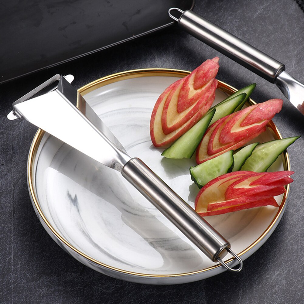 Fruit Carving Knife Household Stainless Steel Push Knife Vegetable Fruit Platter Slicer Engraving Blades Kitchen Tool