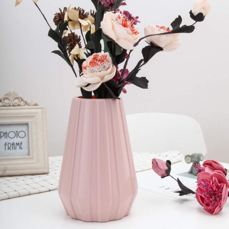Plastic Vase Flower Arrangement Container Vase Imitation Glaze Jardiniere Flower Device Vase Desktop Decoration/