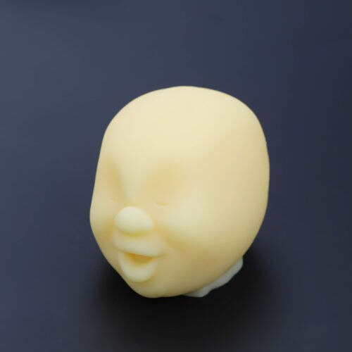 Novedosa Bola de ventilación para cara humana , juguete de oficina antiestrés, divertida pelota para exprimir la cara saludable,: Amarillo