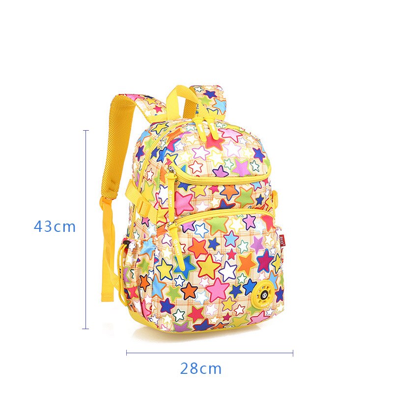 SONNE ACHT Glücklich Stern Mädchen Rucksack Licht Schule Tasche 43 CM Glücklich Stern Druck freundlicher Rucksack Pack Für Mädchen SchöNe