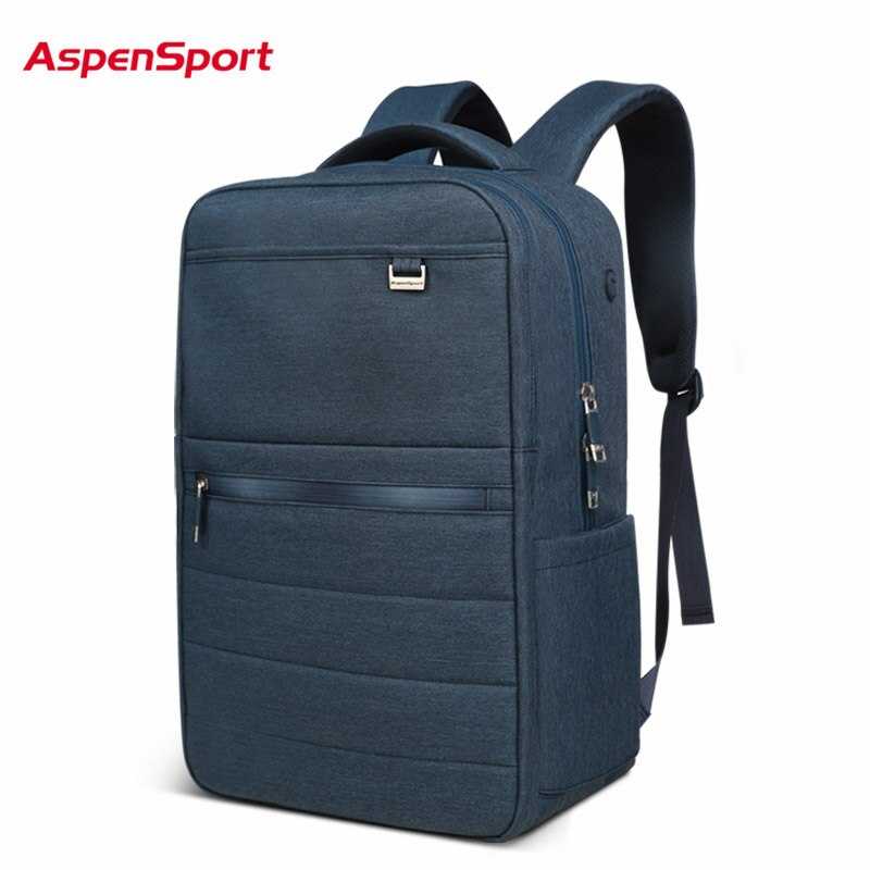 Aspensport Bedrijf Rugzakken Voor Mannen Schooltassen Mannelijke Laptop Fit 15.6-17 Inch Notebook Computer Reizen Voor Jongen School tassen Grijs: NAVY