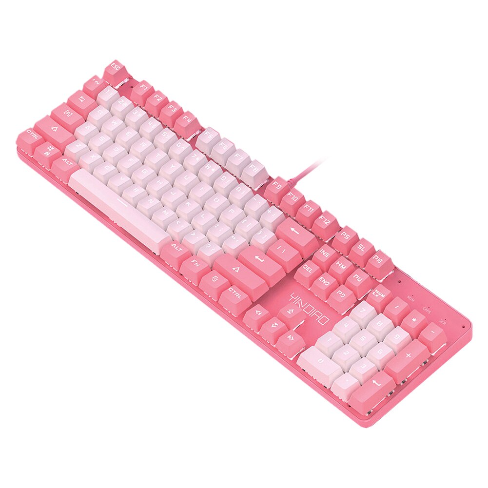 Juegos de teclado y ratón para chica, Teclado mecánico con cable para ordenador de escritorio, color rosa, Punk