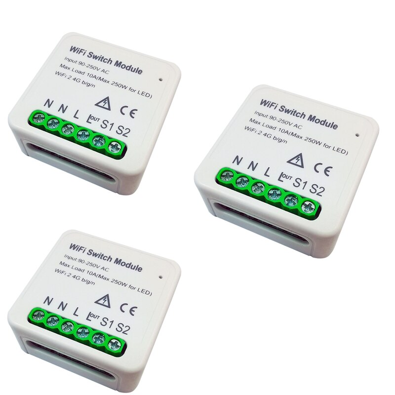 Smart Wifi Diy Switch Ondersteunt 1/2 Way Control Smart Home Automation Module Werkt Met Alexa Google Thuis Slimme Leven App: 3pieces