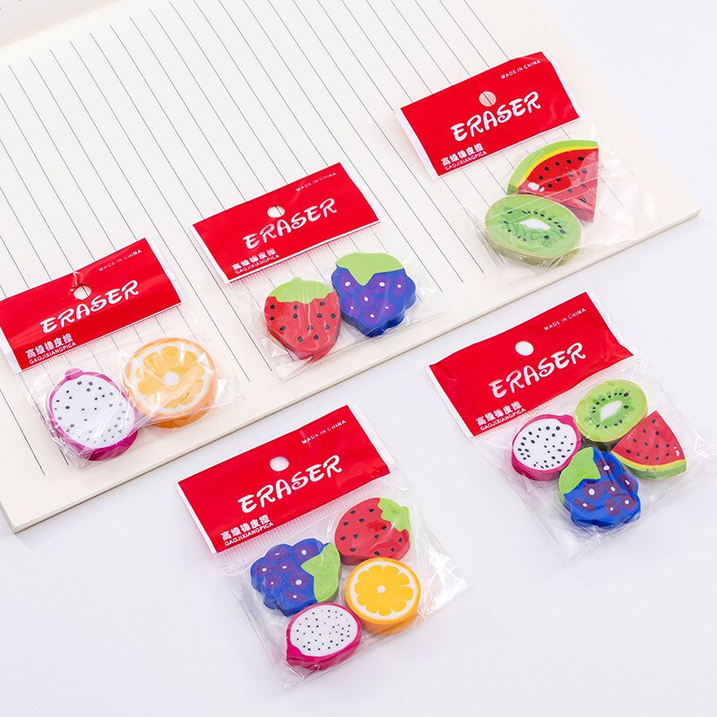 Creatieve Watermeloen Kiwi Style Rubber Potlood Gum Prijzen Voor Kinderen Student Studie Materiaal Kawaii Briefpapier