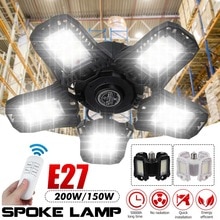 200W 100W LED Garage Light With Remote Control E27 LED Bulb Ceiling Lamp 85-265V Deform Light for Workshop Warehouse Factory Gym