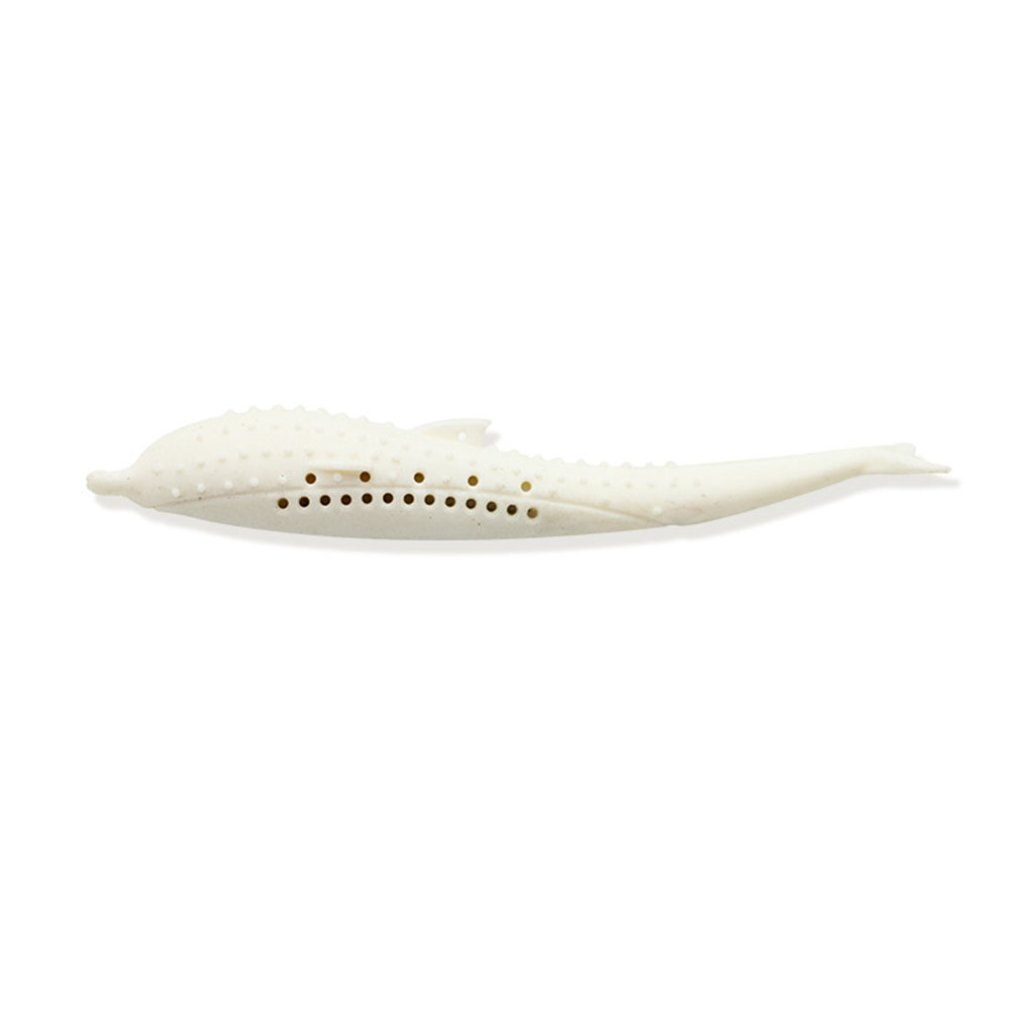 Gato interativo escova de dentes brinquedos peixe forma flop peixe gato brinquedo escova de dentes interativa animais estimação travesseiro mastigar suprimentos para o gato: WHITE