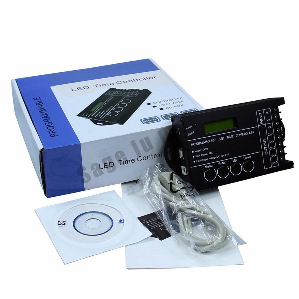 Controlador regulador LED RGB programable con tiempo de TC420 DC12V/24V 5 canales de salida Total 20A ánodo común programable