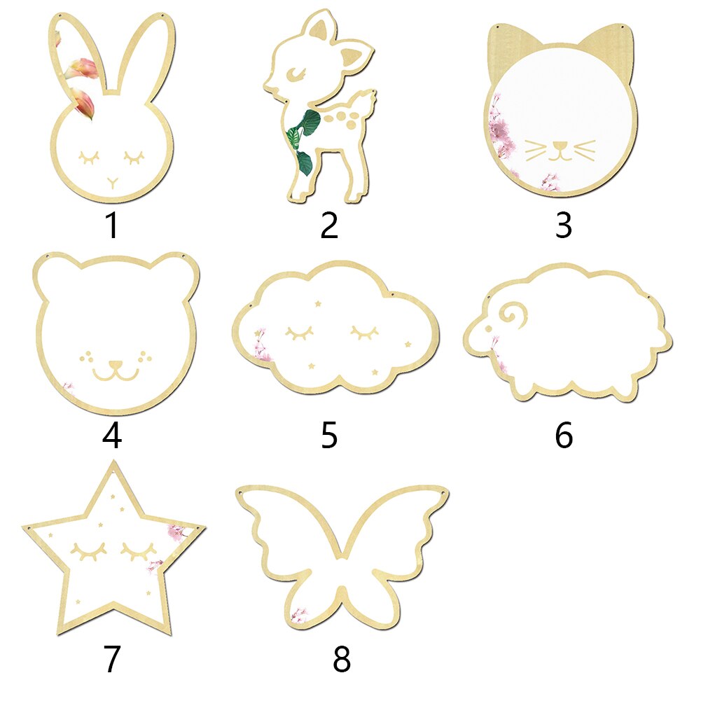 Mirror Small Wooden Hanging Cute Acrylic Cartoon Wall Decorative Home