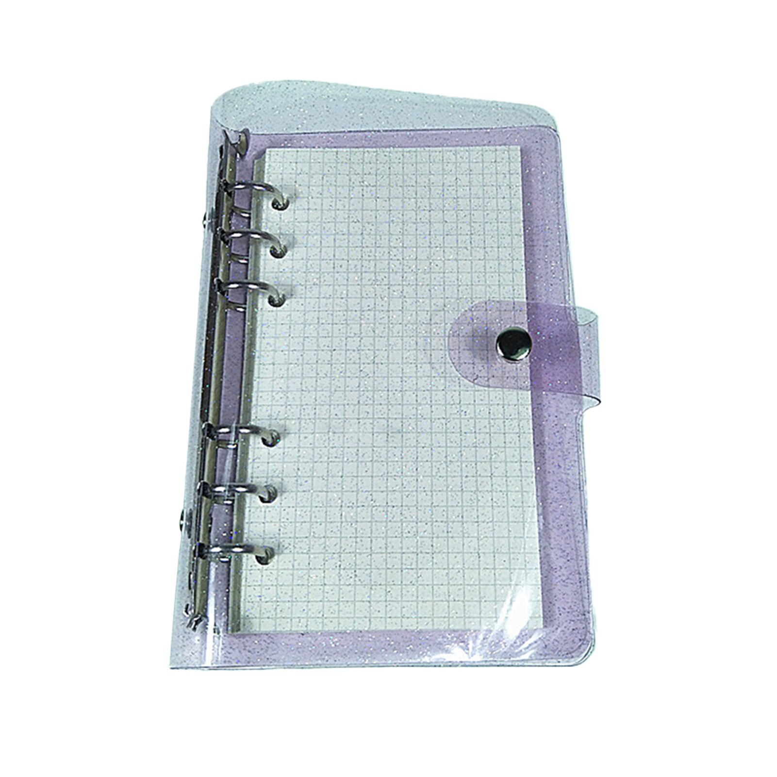 A6 Office Portable PVC Daily Planner School Supplies Transparent Loose Leaf Protector Binder Cover File Folder Home Notebook: Purple