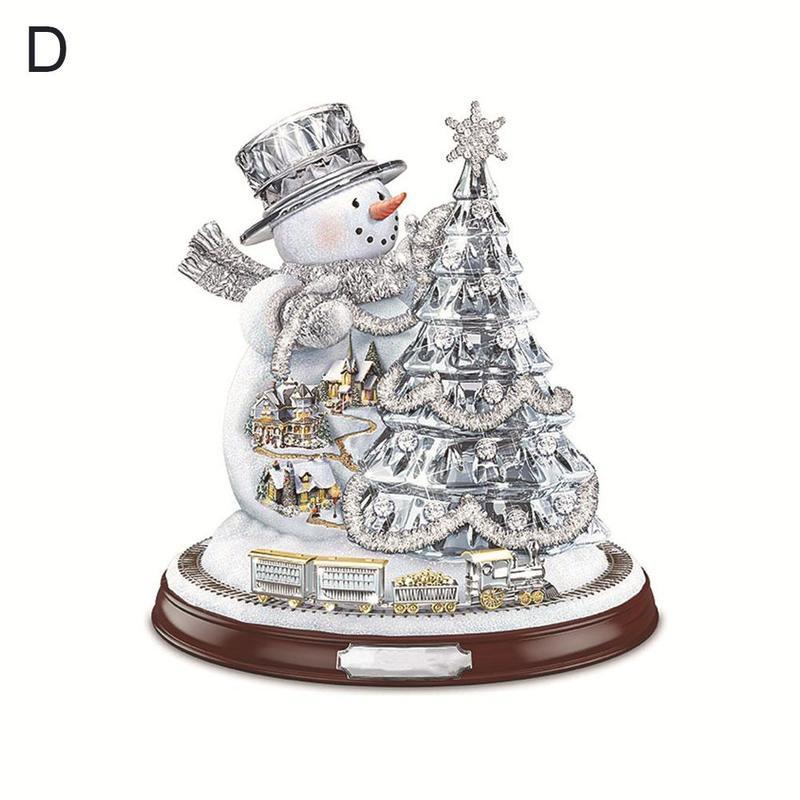 Christmas Tree Rotating Sculpture Train Decorations De For Home Christmas Adesivos Window Paste Stickers Paste Pared Decora T3J4: D