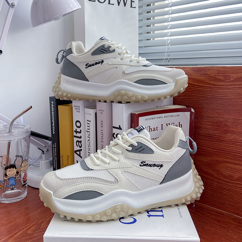 Chaussures Super Fire Net pour papa femmes, baskets de sport en maille respirante, pour étudiantes, Ins, blanches polyvalentes,