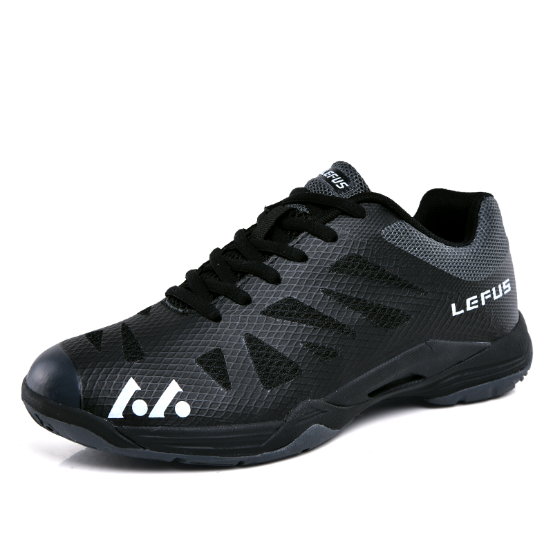 Mannen en Vrouwen Badminton Schoenen Training Lichtgewicht Sportschoenen Anti-gladde Ademende Sneakers Maat 36-45: Black / 9