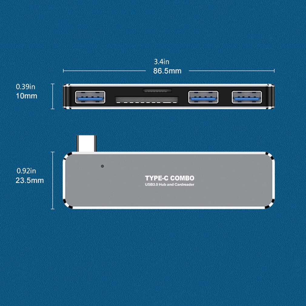 Portable USB 3.0 Universal Docking Station 4-in-1 Type-c To USB+Security Digital Card+TF Card High Definition Docking Station