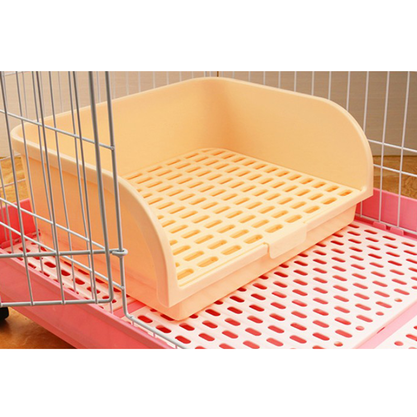 Caja de arena de plástico para conejos, orinal para adultos, Hurón, conejito