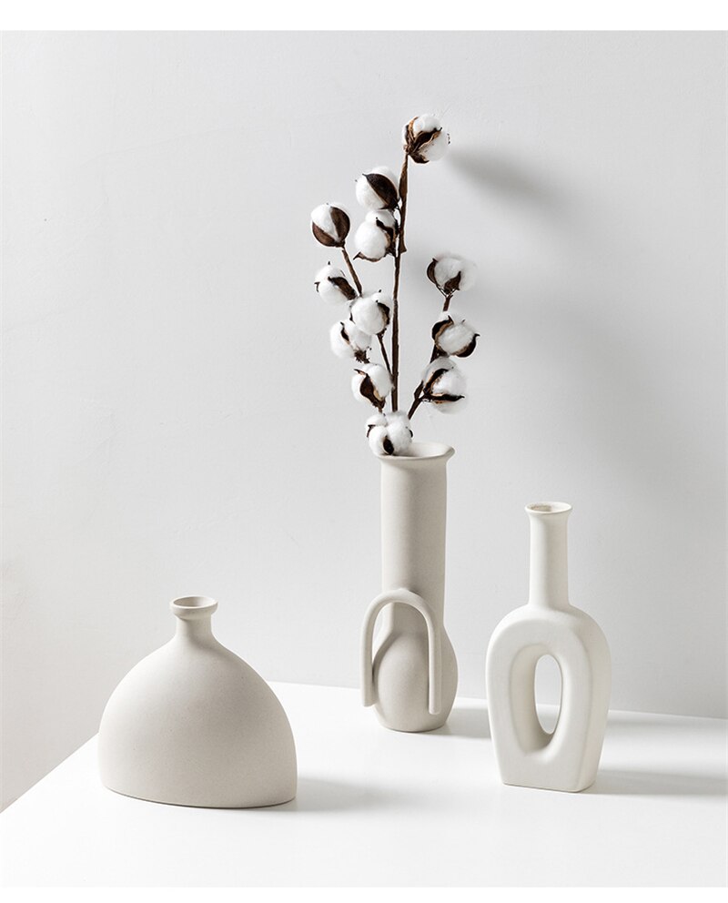 Hjem dekorasjon vase nordisk stil keramisk vase og blomsterpotte hvit ssmall blomsterpotte hjem dekorasjon stort medium og lite vas