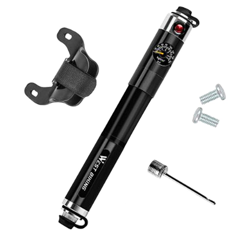 WEST RADFAHREN Fahrrad Pumpe Hand Luftpumpe Schlauch Manometer Radfahren Reifen Inflator Schrader Presta Ventil Tragbare Pumpe