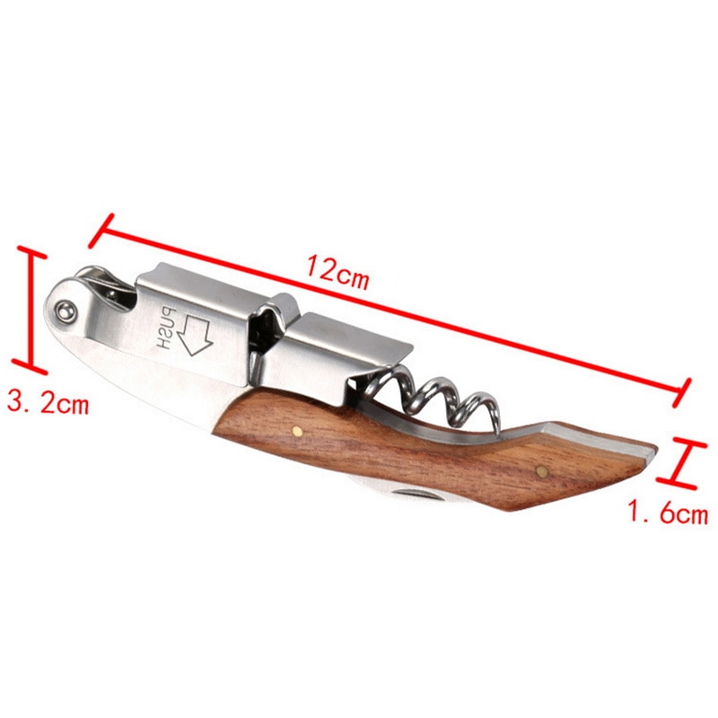 Houten Handvat Professionele Wijn Opener Multifunctionele Draagbare Schroef Corkscrew Wijn Flesopener Kokhulpmiddelen