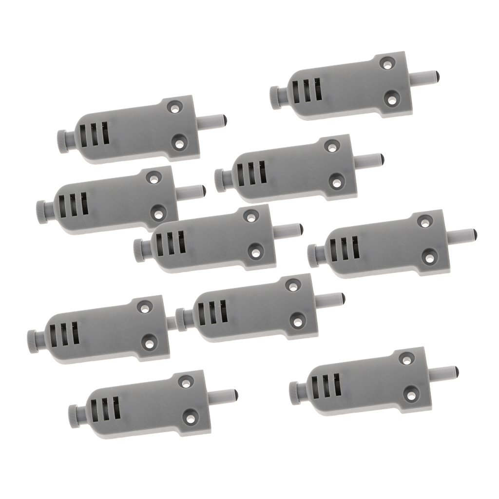 10Pcs/Set Cabinet Latch Door Drawer Push Open Damper Buffer With Screws - Gray