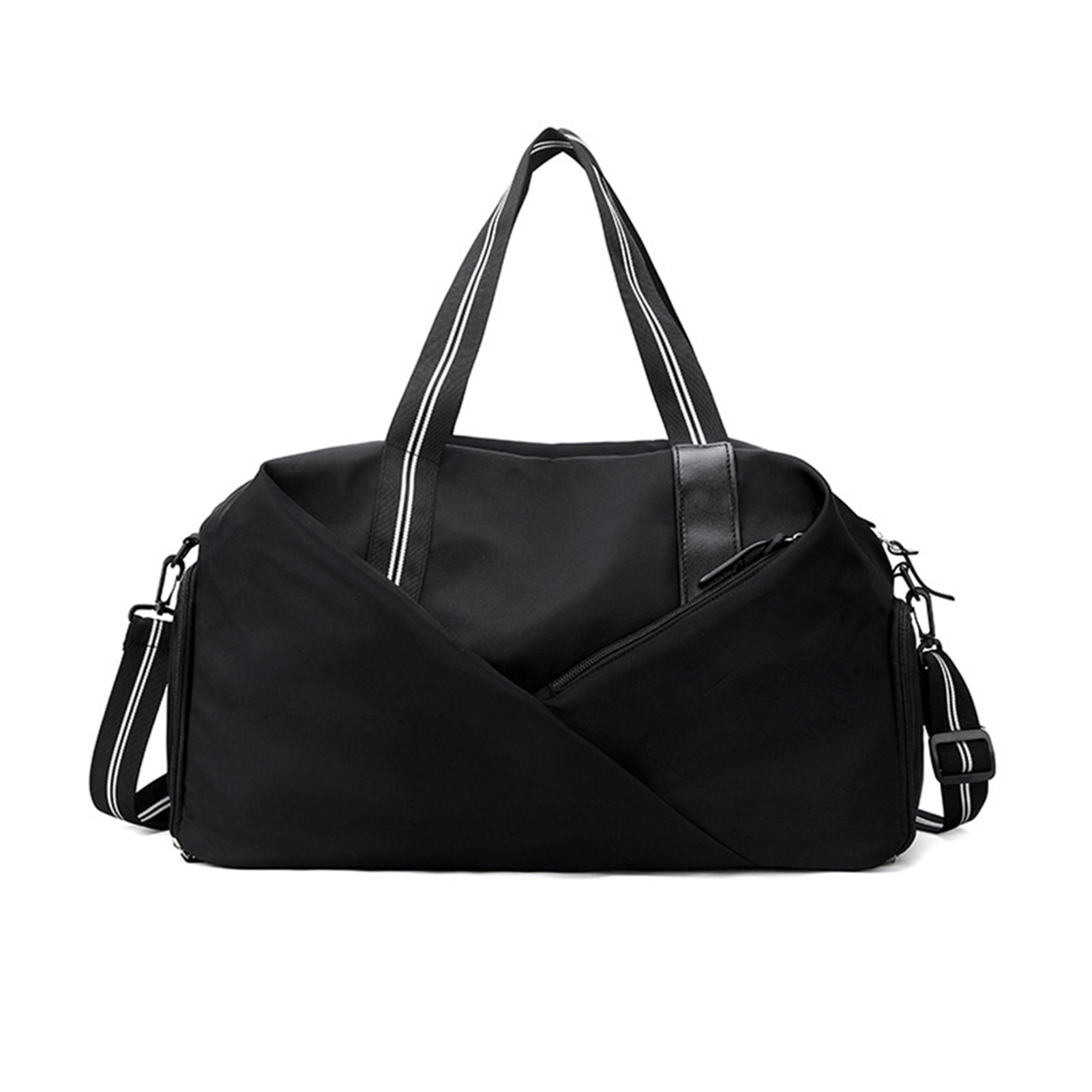 Grote capaciteit reistas schoudertas nat droog compartiment regelbare Oxford stoffen reistas voor buitensport kamperen zaken: zwarte kleur