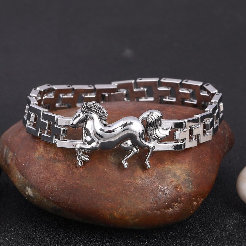 Punk Horse Stainless Steel Charm bracelet for Women DIY Bracelets &amp; Bangles Charms Bracelets Men Pulseira Jewelry