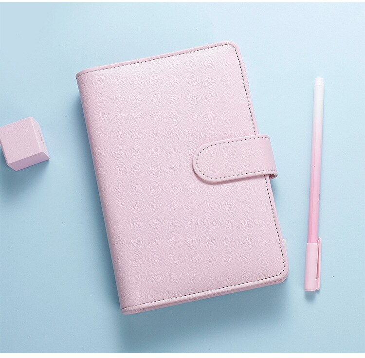 A6 Pu Loose Leaf Binder Losbladige Kern Diy Bindmiddel Notebook Cover Note Book Journal Kantoor School Briefpapier: pink