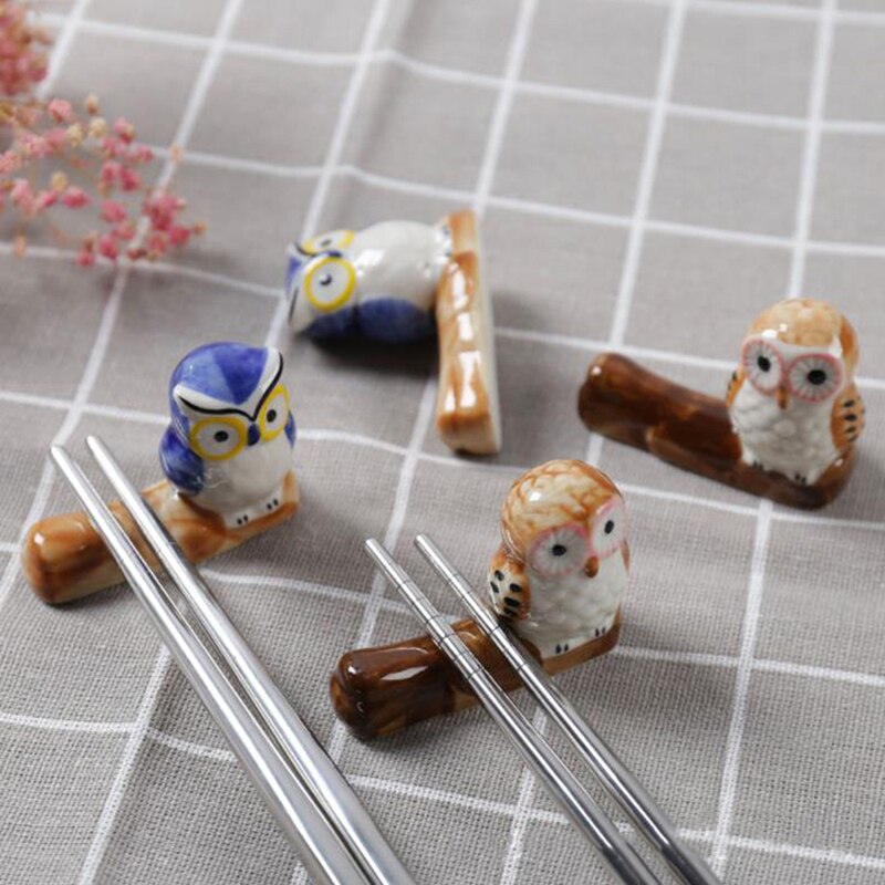 Ceramic Owl Incense Stick Rack Incense Burner Holder Chopstick Rest Table Decor