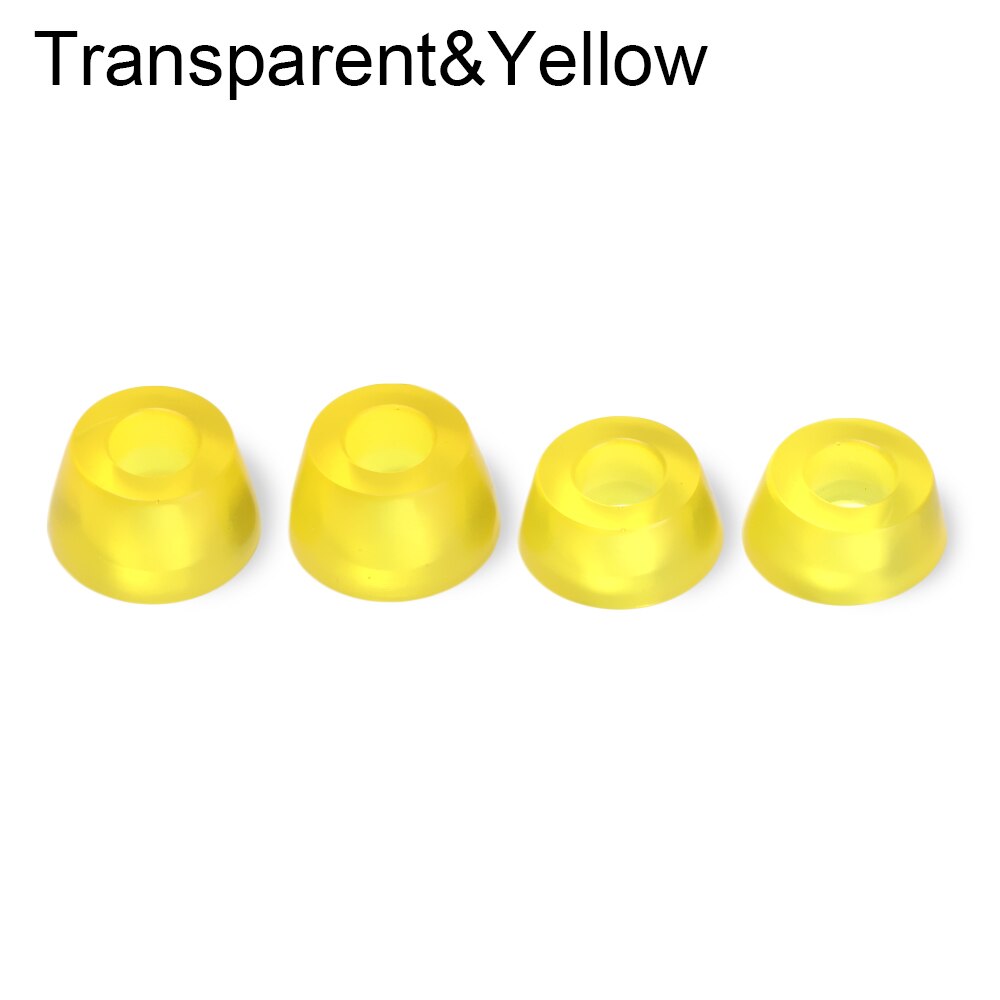 4Pcs Skateboard Bushing Truck Wheels Axle Bushings Scooter PU Cushion Dancing Longboard Skateboard Shockproof Accessories: Transparent Yellow