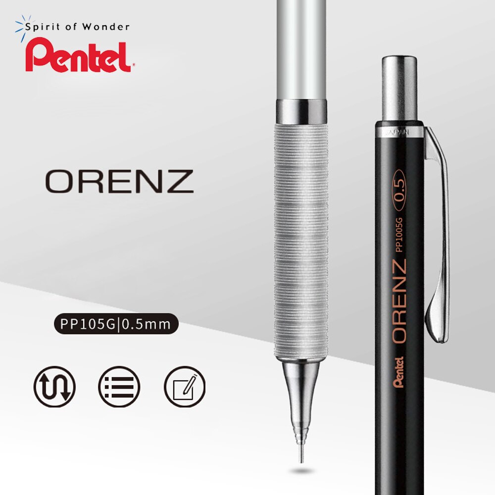 Japan Pentel ORENZ Metal Mechanical Pencil XPP1005G 0.5mm Low Center of Gravity Drawing Pencil Student Office