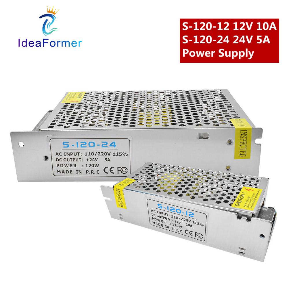 120/250W Transformers Voeding S-120-12 S-120-24 S-250-12 S-250-24 12/24V Huidige 5A/10A/20A Rgb Led Strip & 3D Printer Onderdelen.