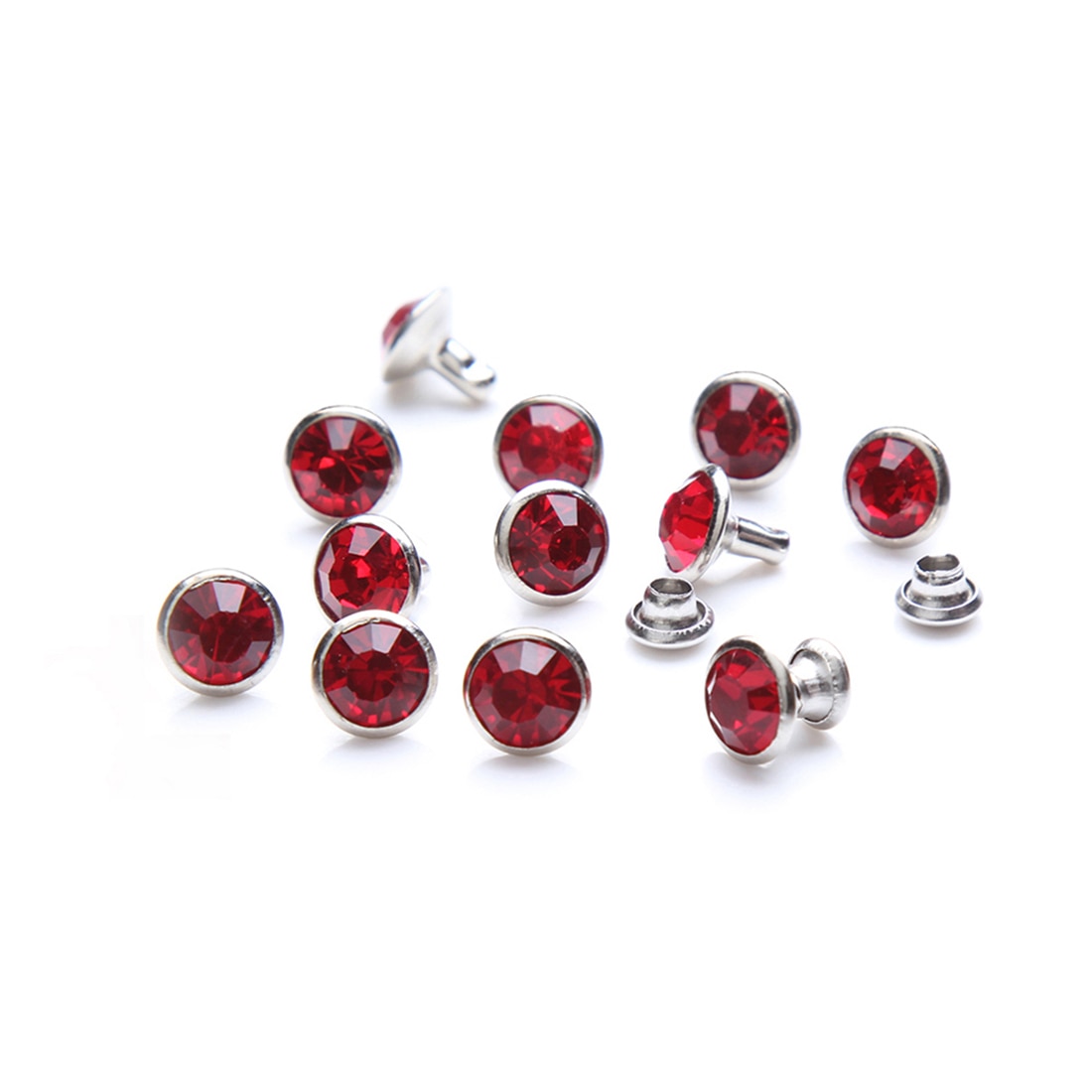 100 sæt mix farve 6mm/8mm krystaller rhinestone nitter diamant studs til leathercraft diy nitter til læder