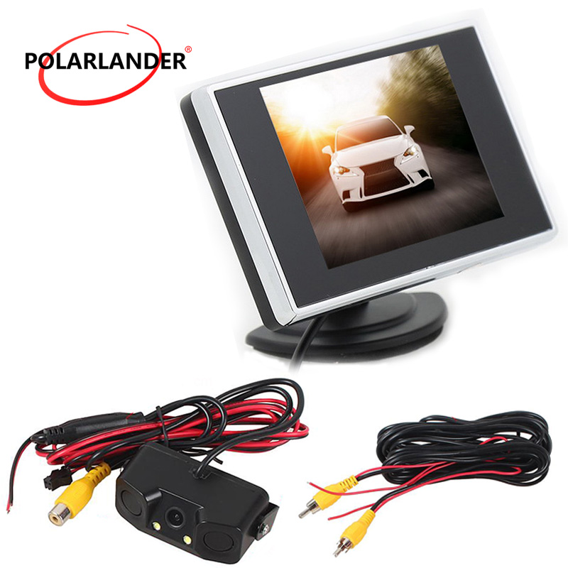 Achteruitrijcamera monitor Backup Reverse Monitor Auto TV Auto parking sensor 2IN1 Auto Monitor 3IN1 3.5 inch TFT