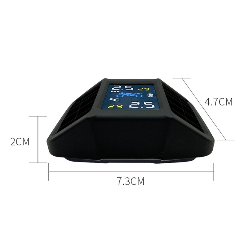 Motorcycle Tire Pressure Monitoring System Solar Power TPMS Real-Time Display Pressure Temperature Alarm