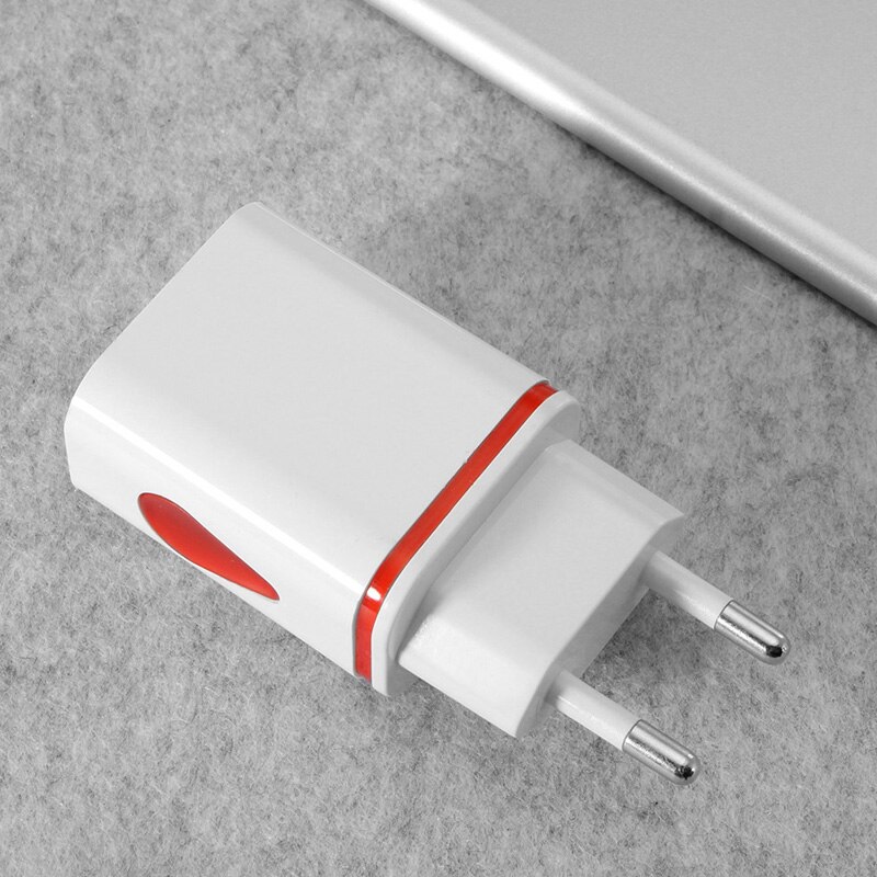 FONKEN 2 USB chargeur adaptateur chargeur mural EU téléphone portable chargeur de Charge goutte d'eau LED chargeur pour Samsung tablette ordinateur portable: Red Charger