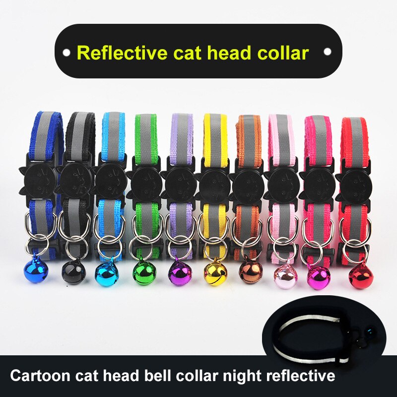 10 Colors Cats Bells Dog Collar Night Safety Anti-lost Flashing Nylon Pet Necklace Glow In Dark Collar For Small Dogs Night Safe