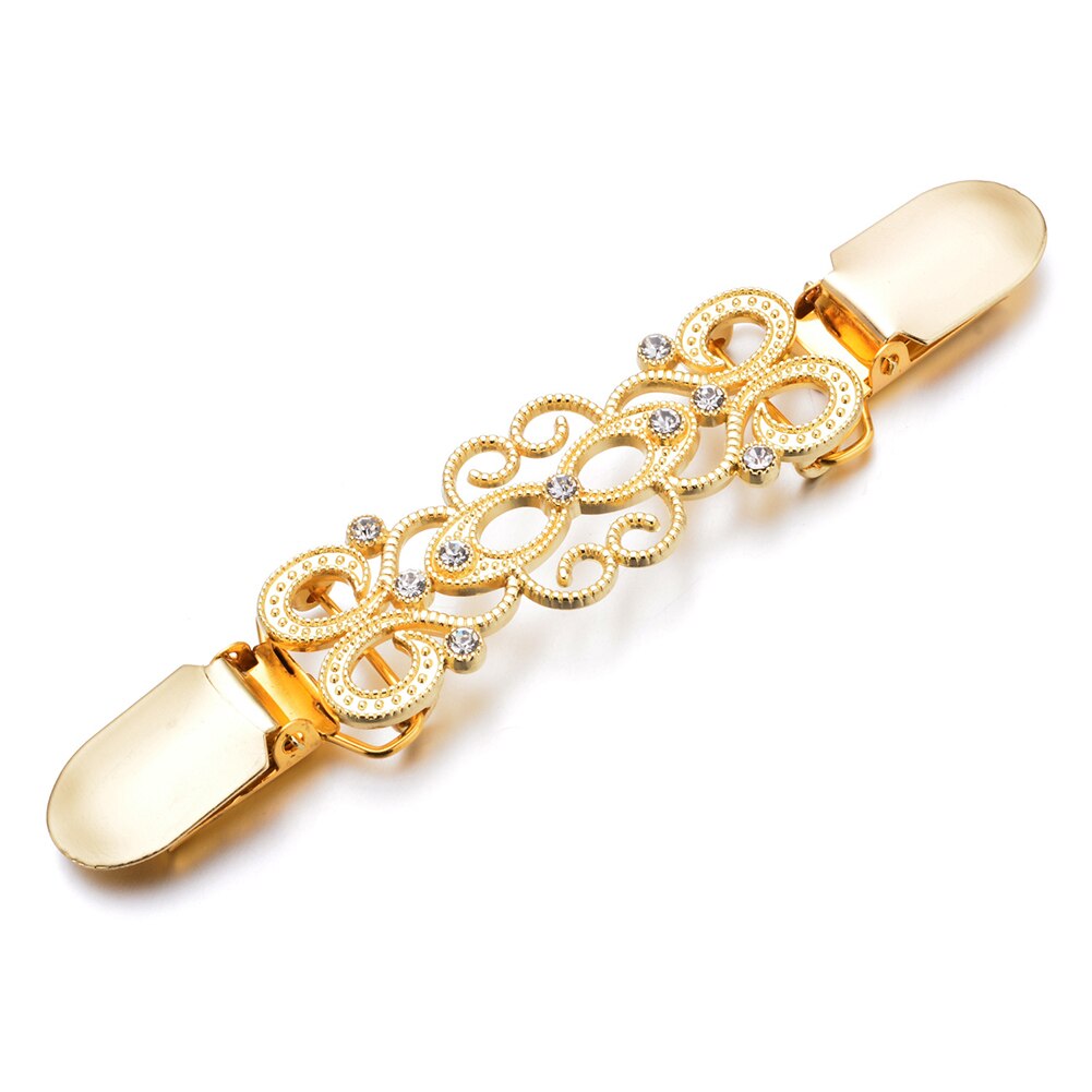 Sweater Clip Brooch Clip Beaded Brooch Shawl Shirt Collar Buckles For Clothing Decor Retro Metal Holder Cardigan Clip: A10