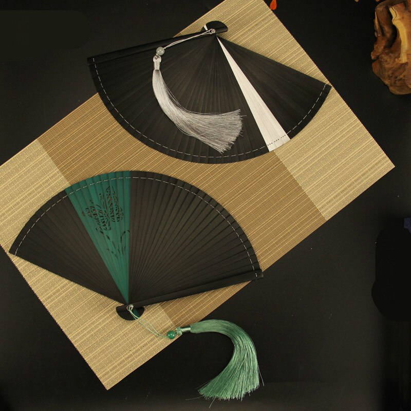 Japanse Stijl Retro Bamboe Hand Fan Klassieke Kant Ventilador Draagbare Zomer Dame Kleine Vouwen Fan Chinese Vrouwen Hand Fans