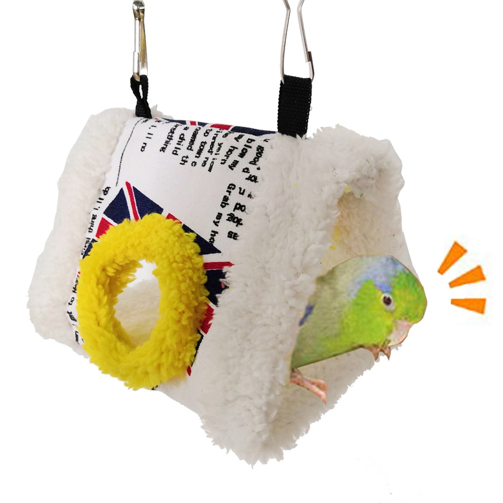 Soft Plush Bird Parrot Hammock Warm Hanging Bed For Pet Square Bird Parrot Nest Cave Cage Hut Tent Toy House for Small Animal: 3