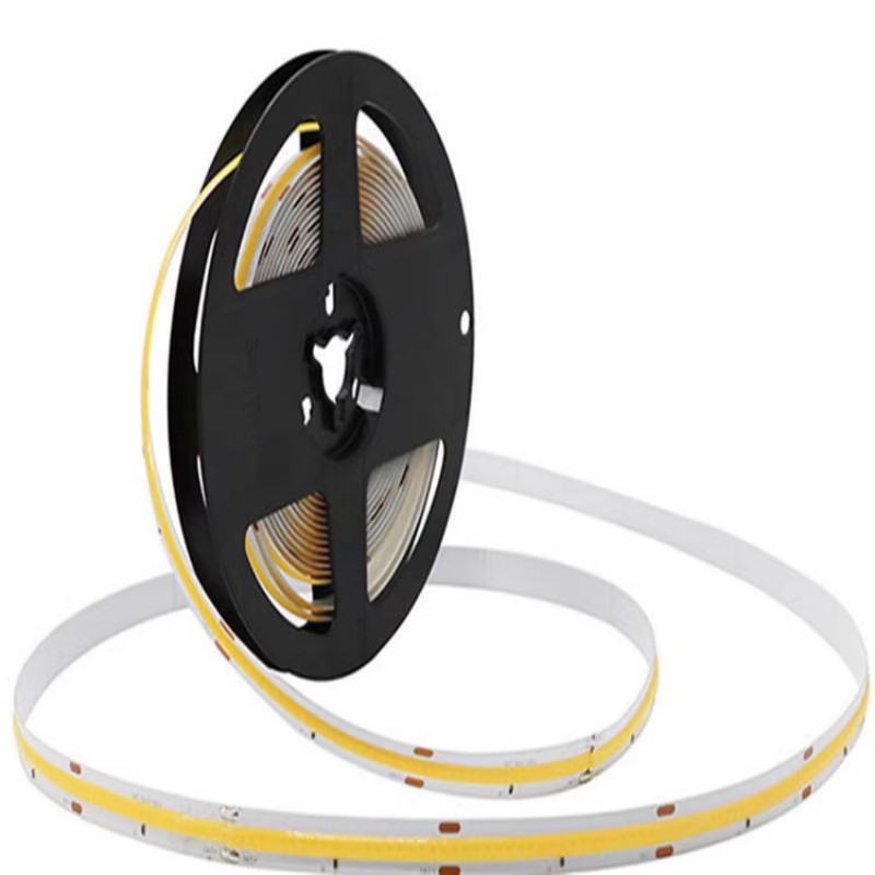 Bande lumineuse LED COB flexible, DC 12V 24V, 8mm, PCB 384 gible/m, rouge/vert/bleu/bleu glacier/rose/or 5m