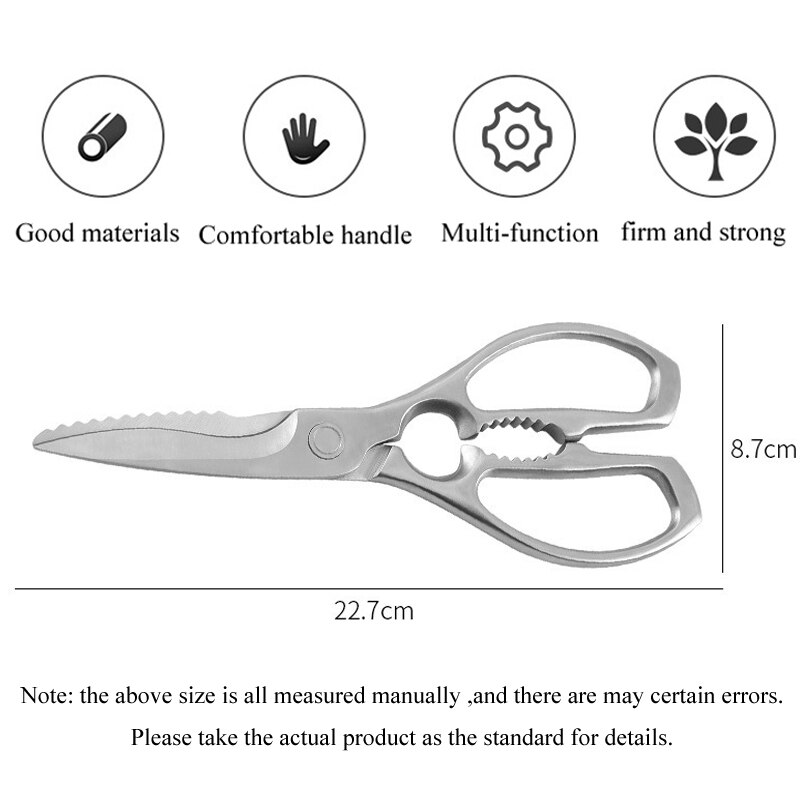 Ciseaux de cuisine en acier inoxydable, couteau de cuisine puissant os de poulet canard poisson viande légumes ciseaux de cuisson propre pour Barbecue de cuisine