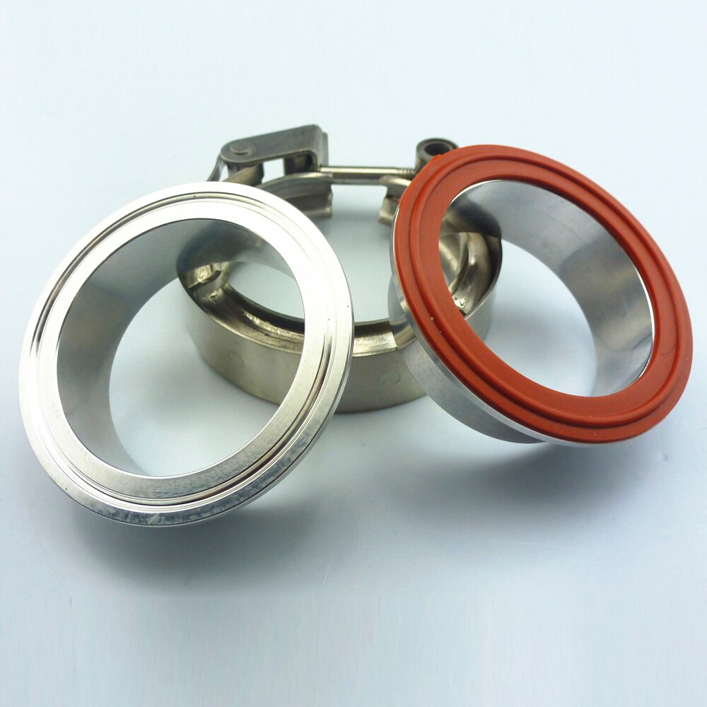 1.5''-5.0" ss304 Quick release V band clamp with Aluminum Alloy flange kit for exhaust pipe clamp nylon nut