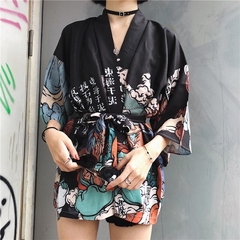 Japansk stil kimono langærmede skjorter traditionelle yukata barselskvinder kimono japansk pigetøj til gravide