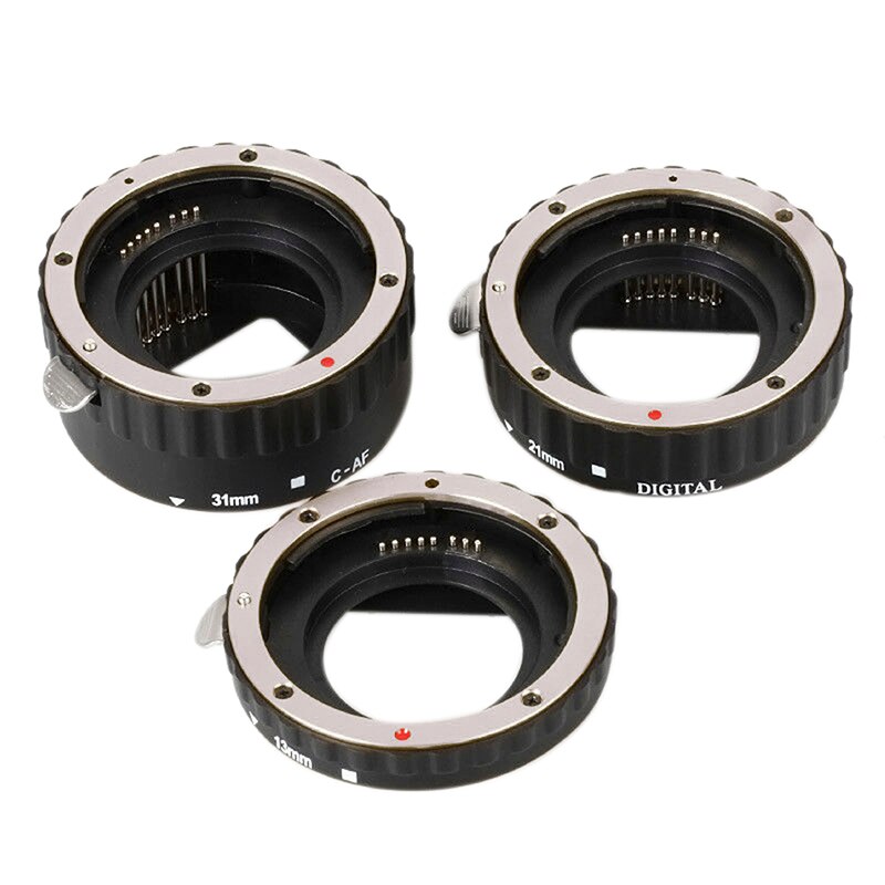 1Set Lens Adapter Metalen Auto Focus Af Macro Extension Tube Lens Adapter Ring Met Tas Voor Canon Eos